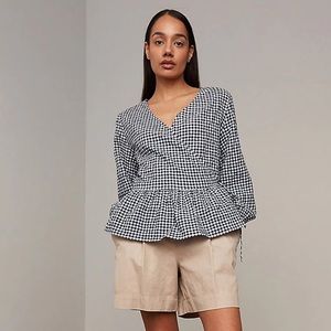 Gingham Wrap Blouse